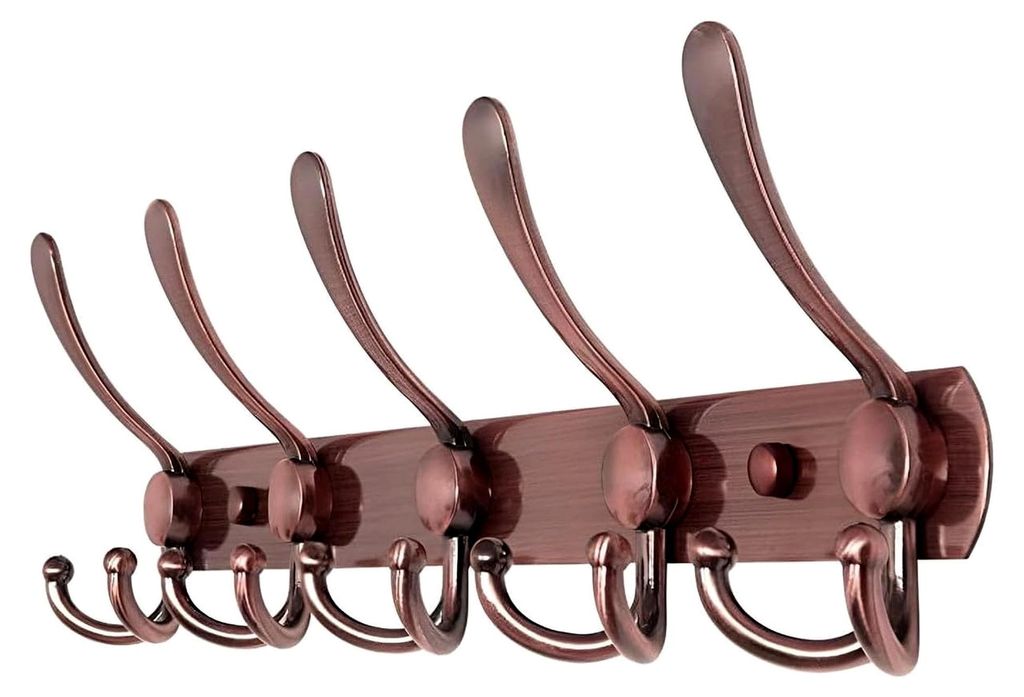 Wandgarderobe - 45CM - 15 Haken - Kleiderhaken - Garderobenhaken - Wandmontage - Edelstahl - Bronze