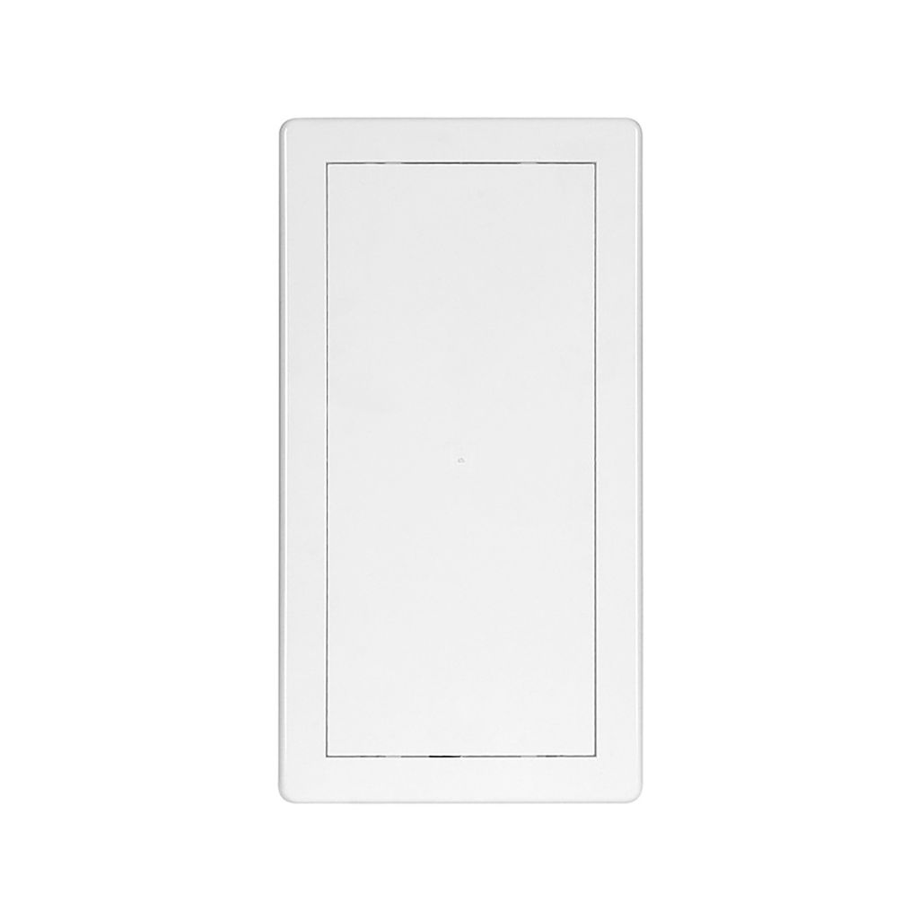 A white rectangular access panel or revision door is shown against a white background.