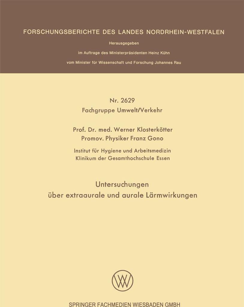 Untersuchungen über extraaurale und aurale Lärmwirkungen