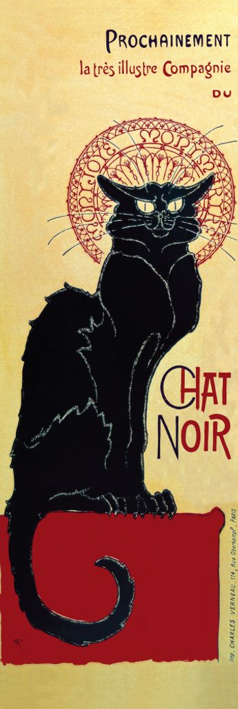 Theophile Alexandre Steinlen Kunstdruck Bild - Chat Noir (158 x 53 cm)