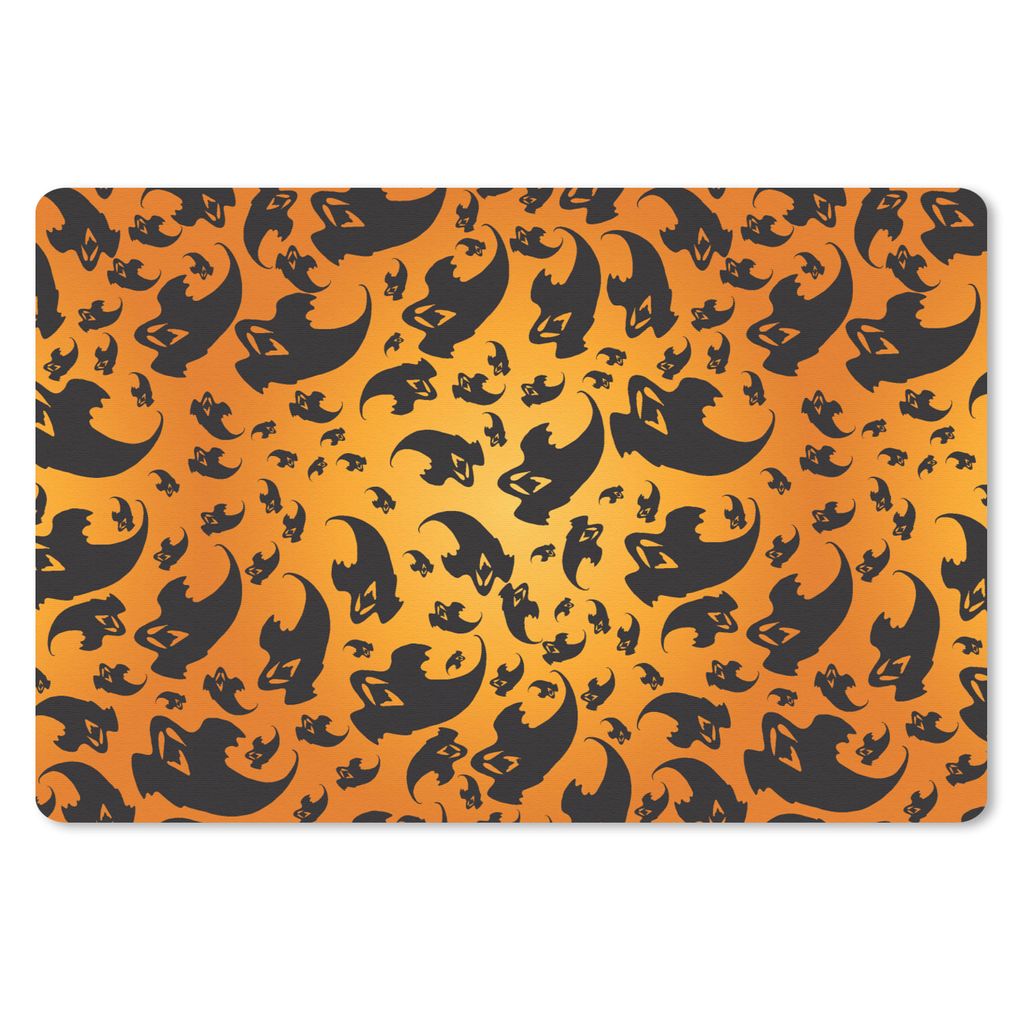 MuchoWow Schreibtischunterlage Halloween - Orange - Muster 60x40 cm - XXL Mauspad - Großes Mauspad