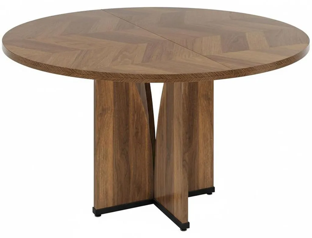 Table ronde 4 personnes XK00683 marron - Idéale pour petits espaces