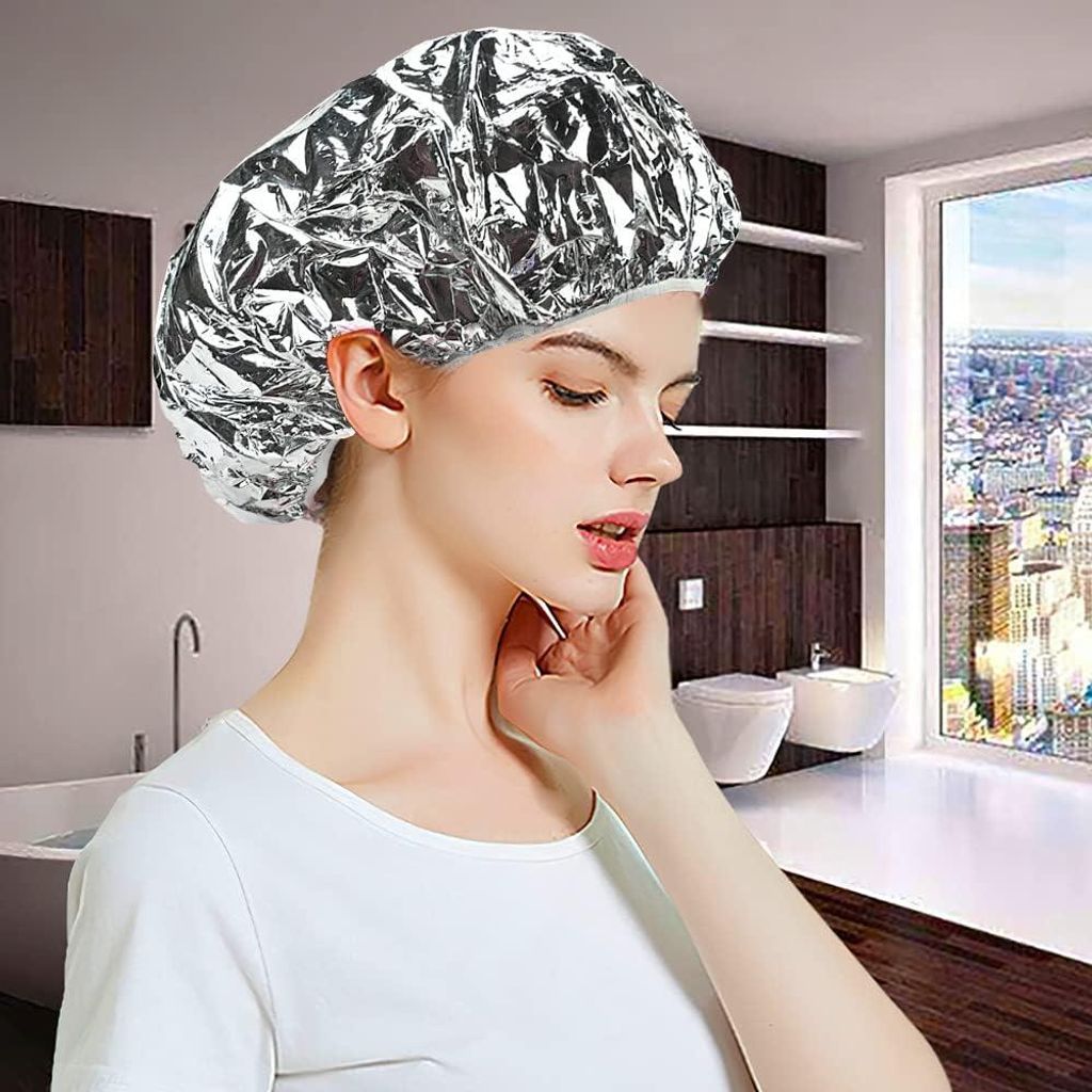LATRAT 2 Stück Aluminium-Folienhauben für Dauerwelle, für Haare, Thermohauben, pflegend, wasserdicht
