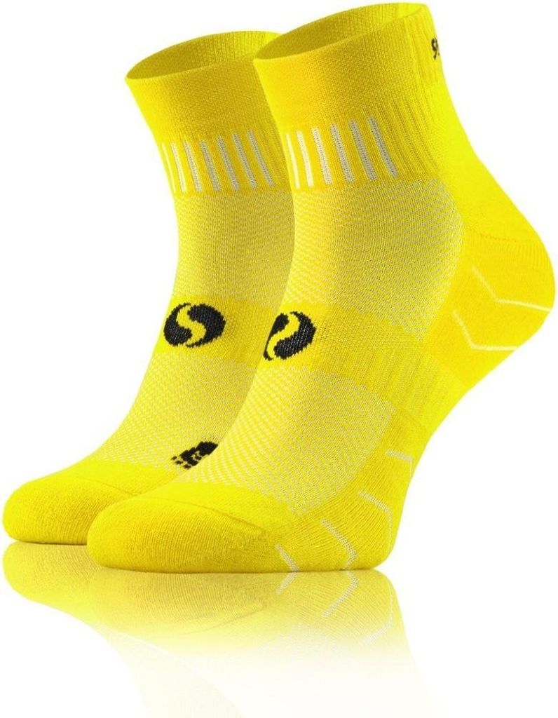 Sesto Senso Sport Socken - Atmungsaktive Baumwolle, Nahtlos, Anatomic Fit, Feuchtigkeitskontrolle, Schutzpolster, Gelb, Uni, Ideal für Sport und A...