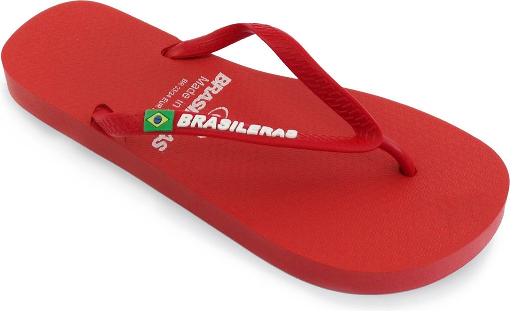 BRASILERAS Damen Zehensandalen mit rutschfester Sohle bequem schuhe strand/schwimmbad/stadt rot 34/35 EU - UBCLAWSS19