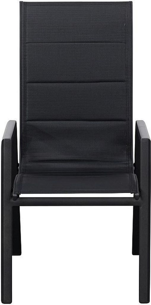 TPFGarden 4ER-SET STAPELSESSEL Bebington- Gartenstuhl als Hochlehner aus pulverbeschichtetem Aluminium, Farbe anthrazit + schwarz, Sitz und Rücken...