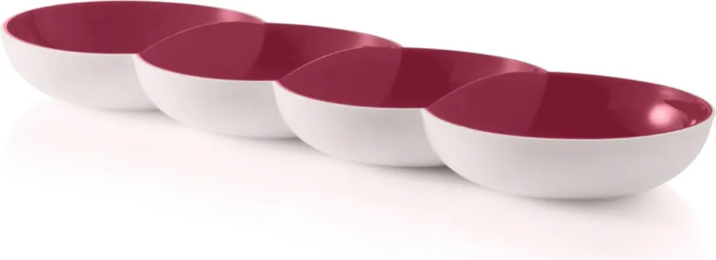 Ciotola Tupperware Allegra Perle Rosso Bordeaux e Bianco 2.5L