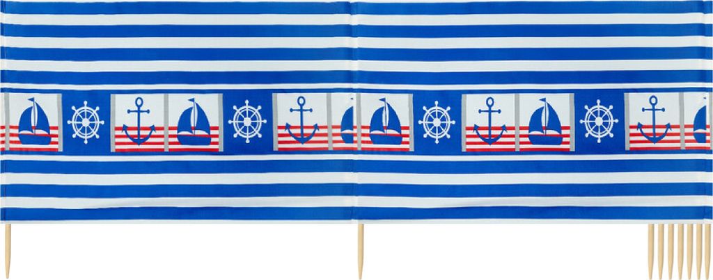 Ladeheid Strand Windschutz Sichtschutz LAEX001 (GestreiftesSegelboot, 12 m)