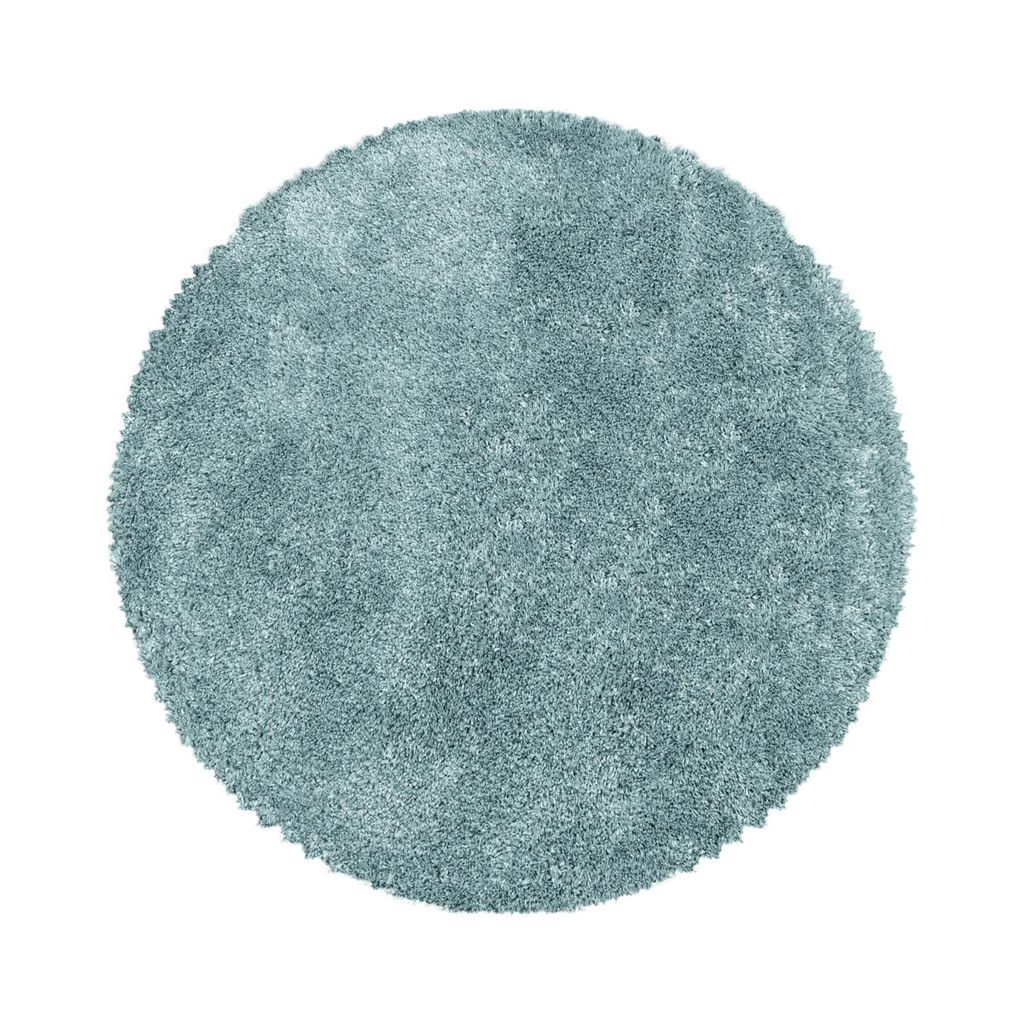 Hochflor Teppich FLUFFY Blau 160 cm Rund