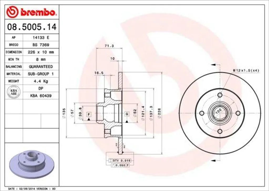 Stopper les vibrations au freinage avec le disque Brembo 08.5005.14 Golf 3