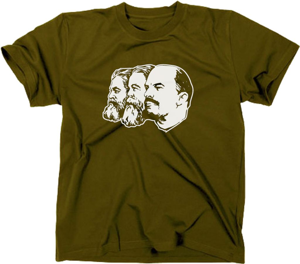 Styletex23 T-Shirt Marx Engels Lenin, oliv, XXL