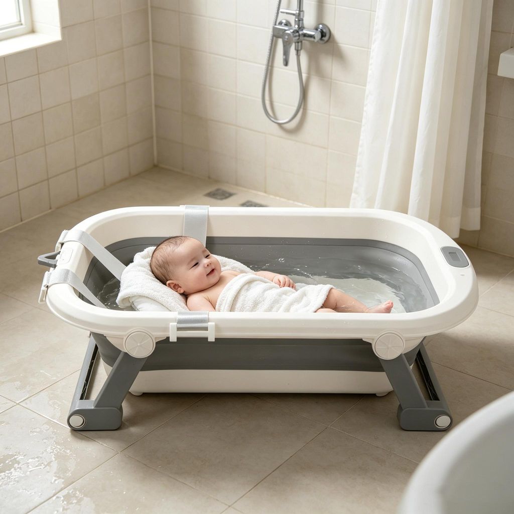 Baby Badewanne,Faltbare Badewanne Baby mit Rutschfester Produktbild 
