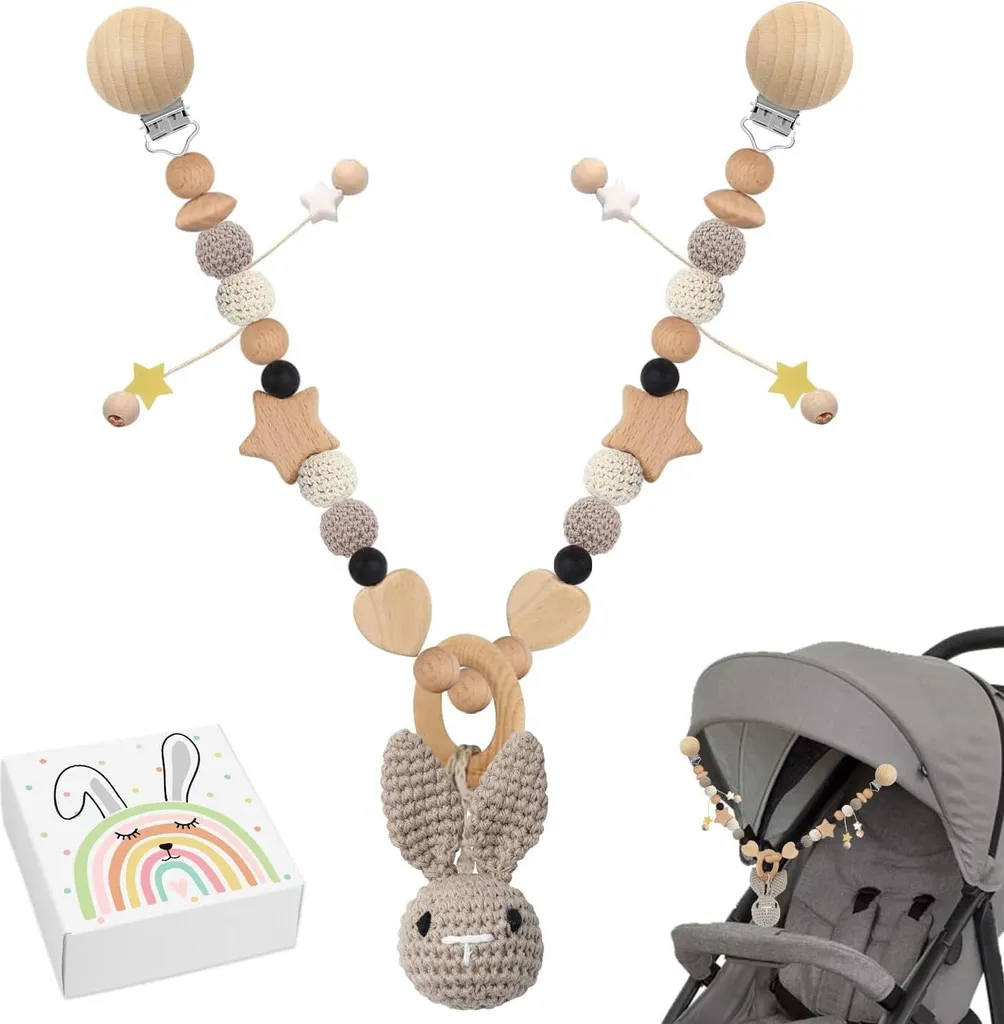 Chaîne de Poussette Bois Multicolore Allecto Premium Haute Qualité 45cm