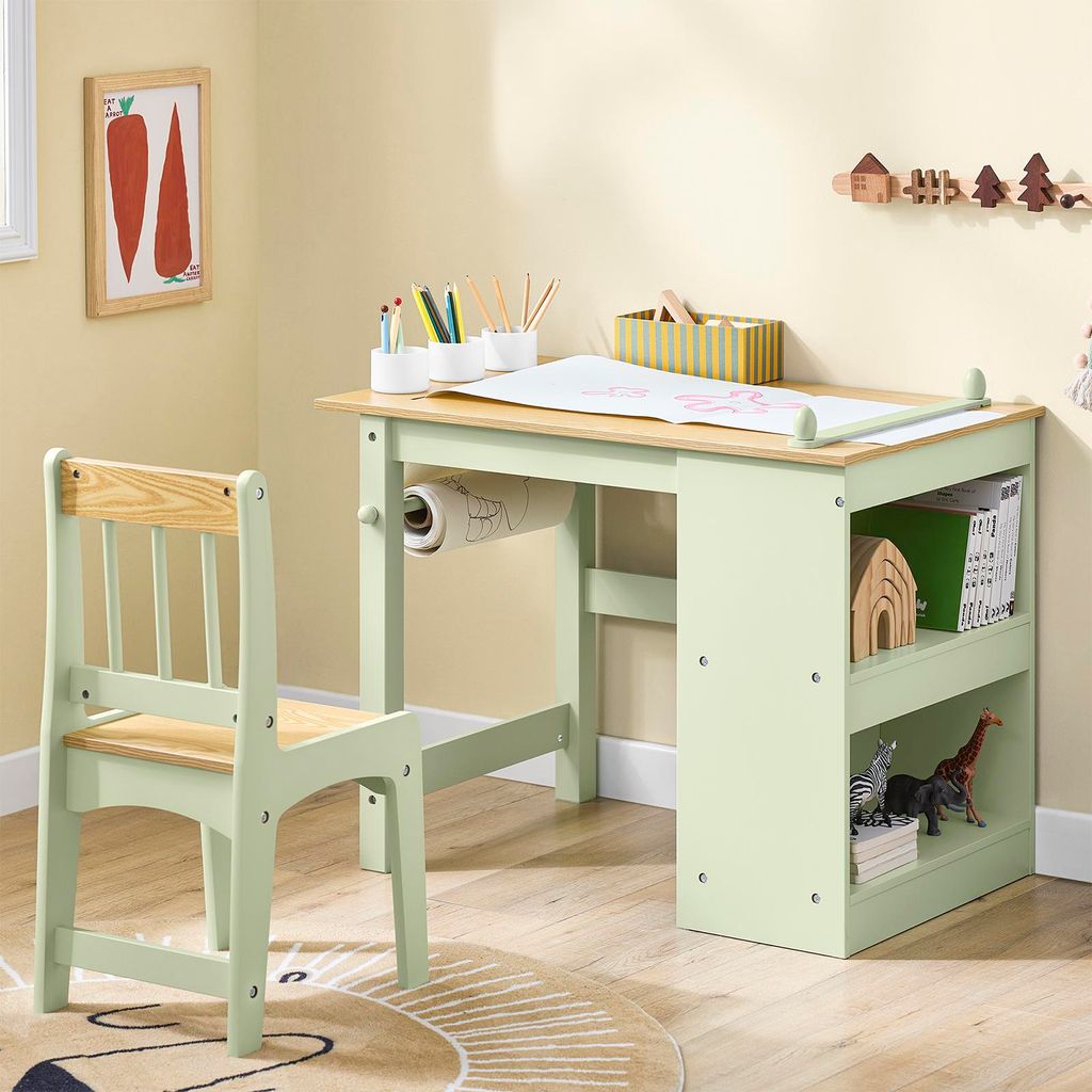 Kindertisch KMB60-GR von SoBuy in Kinderzimmer-Einrichtung mit Stuhl