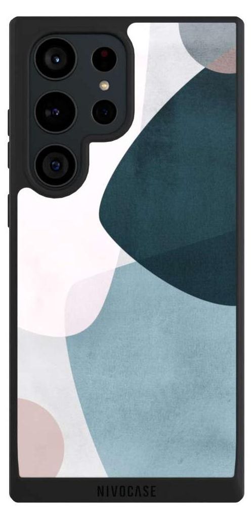 NIVOCASE Handyhülle für Samsung Galaxy S23 Ultra Hülle NIVOpure Case Schwarz Boho Malerei Muster