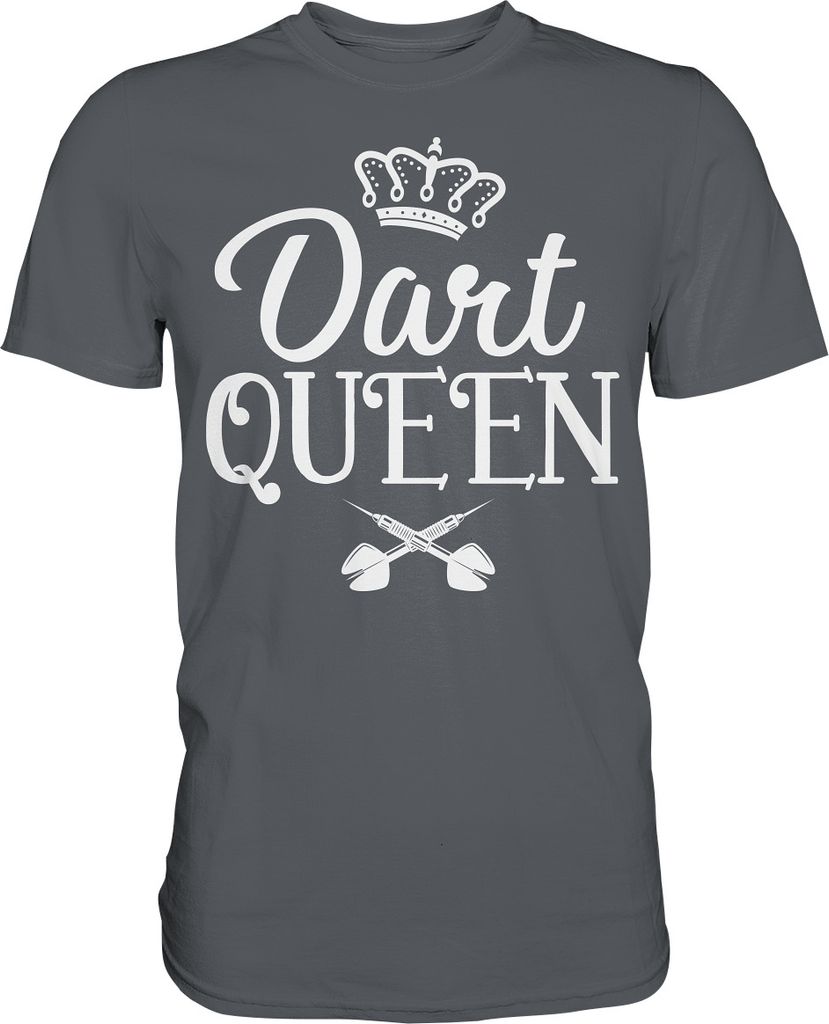 Dart Queen Frau Dartspielerin Darts T-Shirt – Dark Grey / Produktbild 