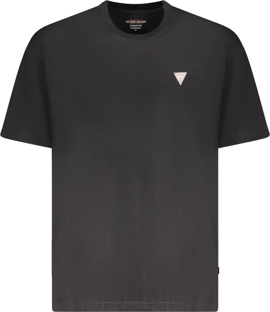 Oversized Herren T-Shirt Schwarz aus Baumwolle mit Logo Applikation