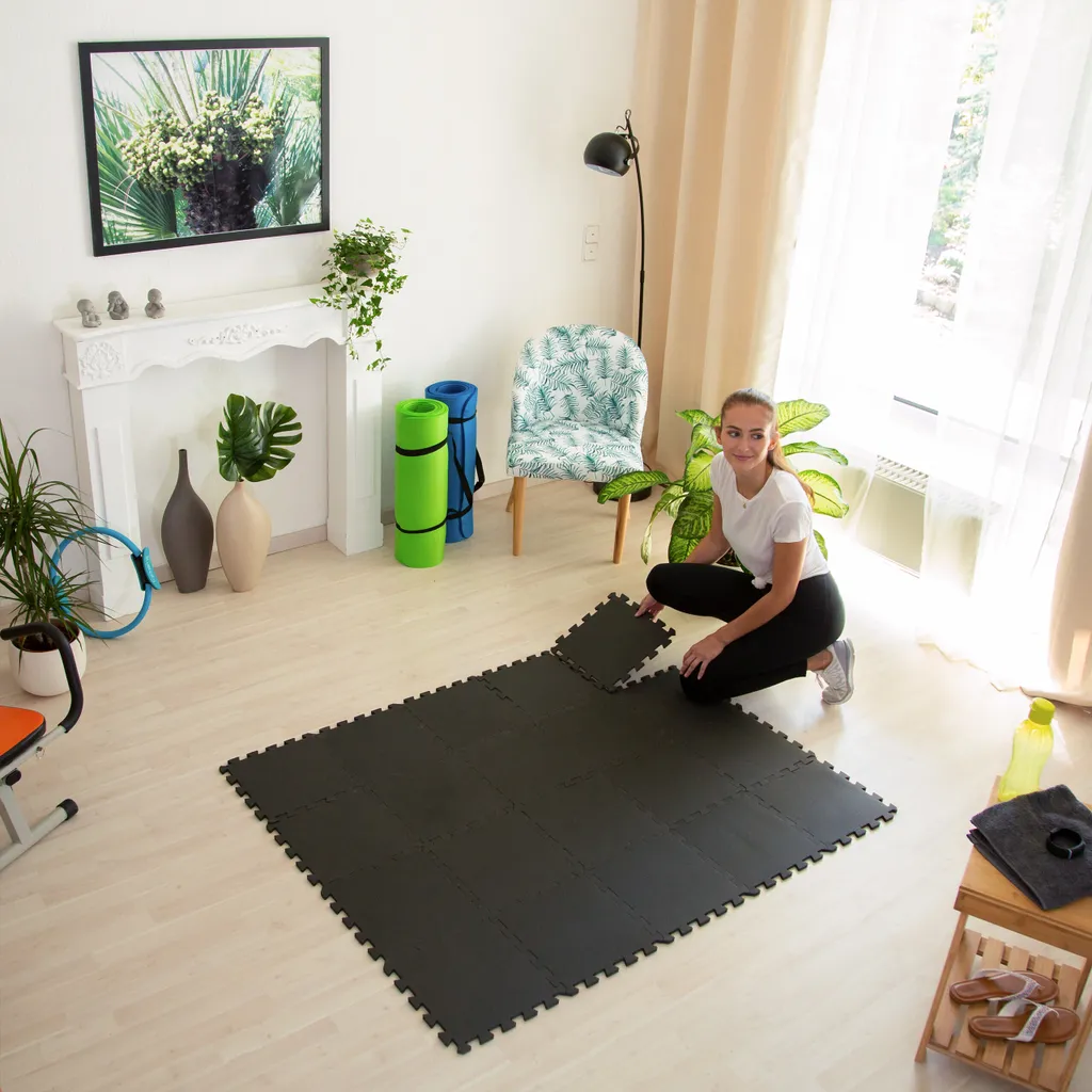 Tappetino Fitness Puzzle Relaxdays 48 pz - Pavimento Palestra Casa - 3