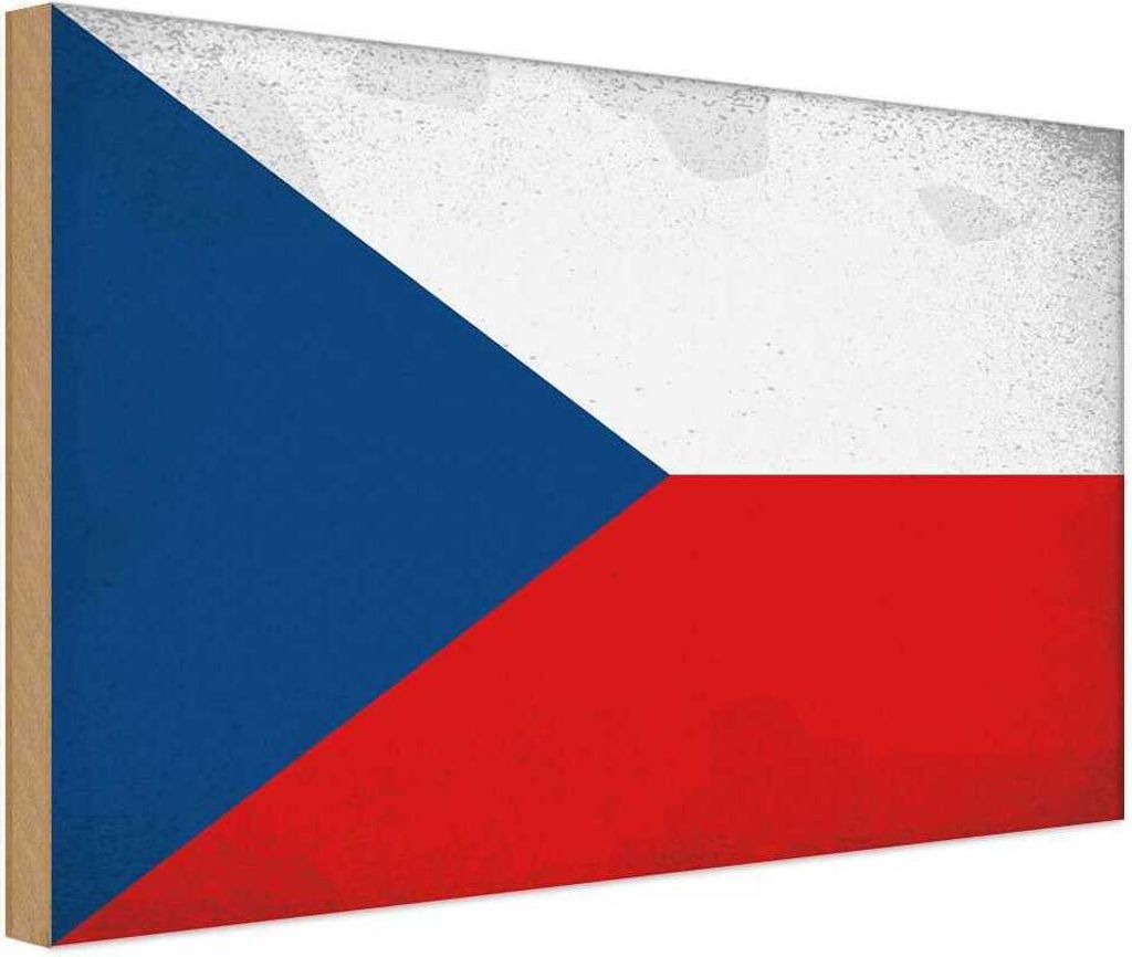 vianmo Holzschild 20x30 cm Tschechien Czech Republic Vintag Flagge Fahne Wappen