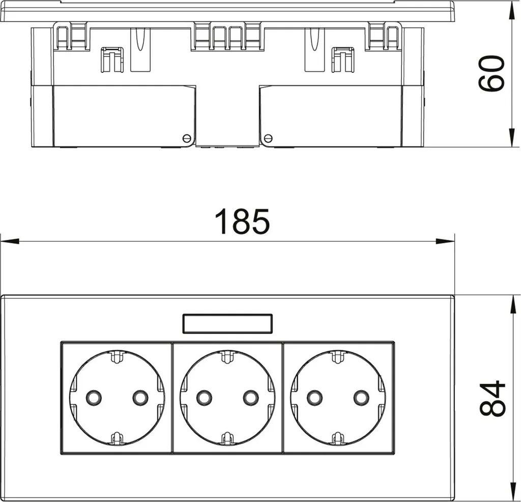 Solution pour câblage encombré : unité de prise triple rouge compacte - 2