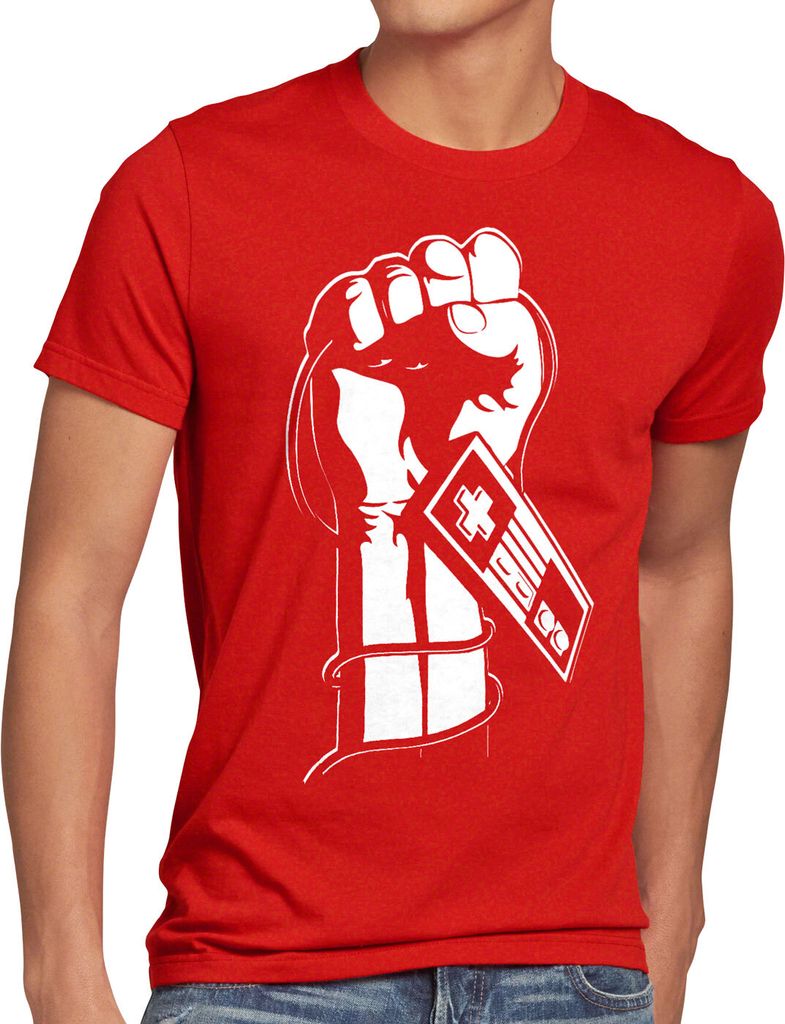 BaumwolleCloud NES Power Herren T-Shirt NES Gamepad 8-Bit Konsole Gamer