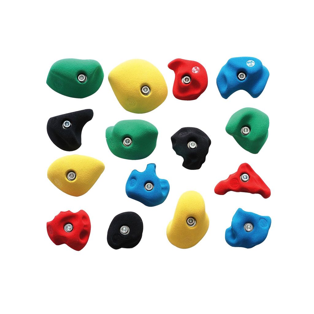 Sport-Thieme Klettergriff-Set "Leicht", Mit Befestigungsmaterial für Holzwand, Set D