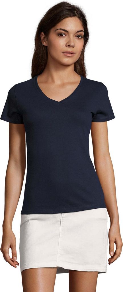SOLS - "Imperial" T-Shirt V-Ausschnitt für Damen LT1769 (S) (Dunkelblau)