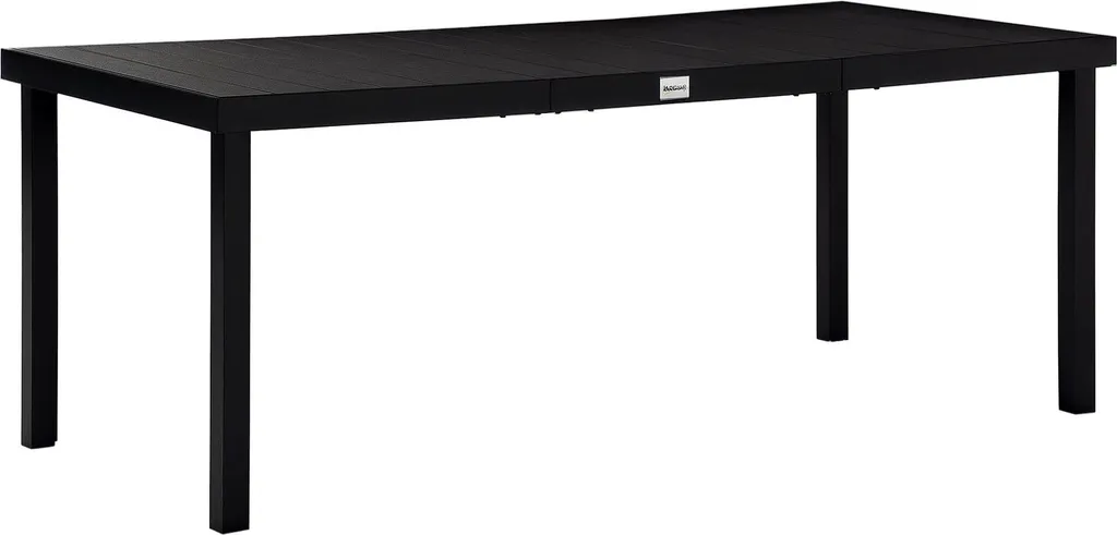 Outsunny Table à manger de jardin 8 personnes en aluminium noir 190cm