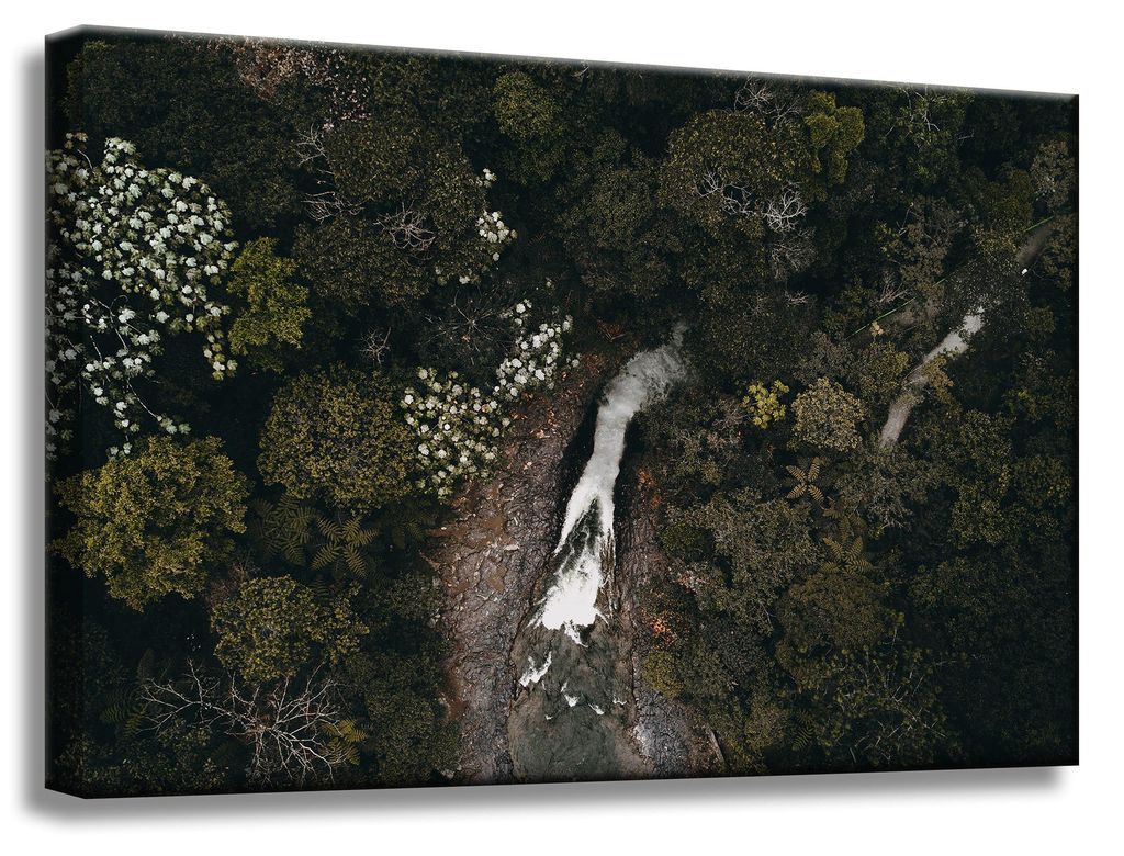 Leinwanddruck Wasserfall aus der Vogelperspektive 60x40 cm