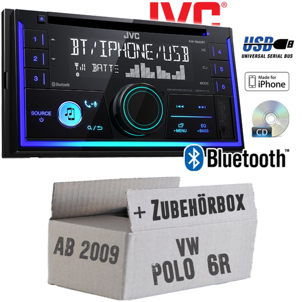 Autoradio Einbaupaket Pioneer MVH-S320BT passend für Audi A4 B7 + 1-DIN Radio | Bluetooth USB