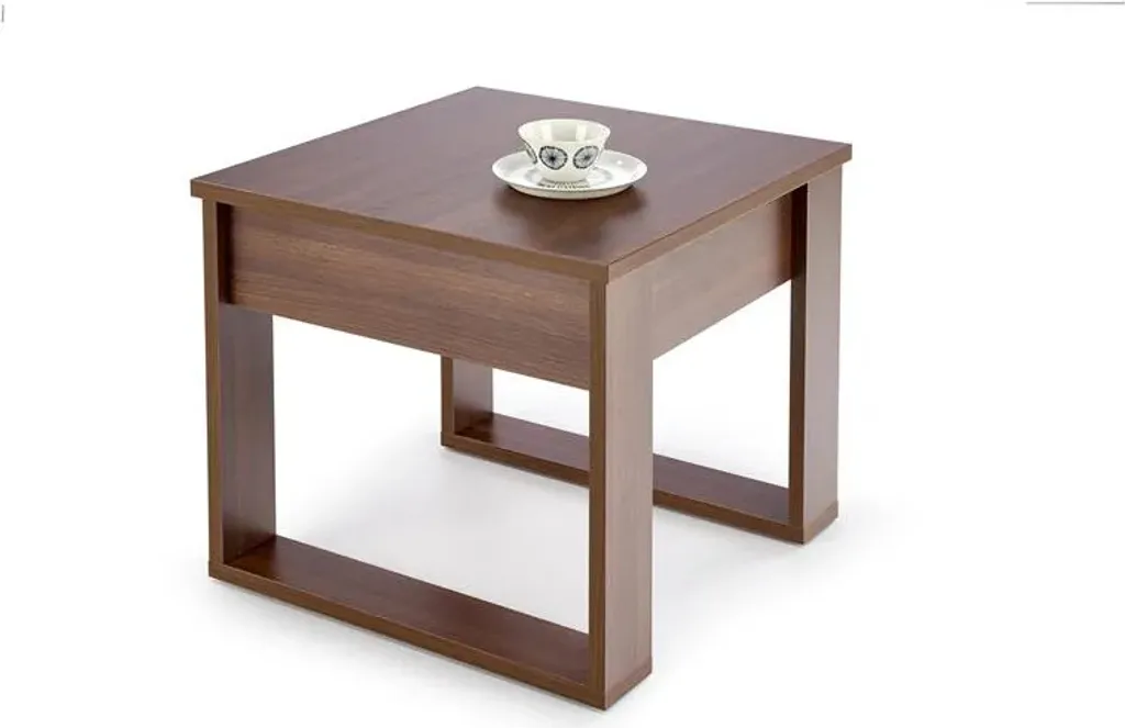 Banc design NEA KWADRAT 60x60 cm finition noyer foncé en bois noble