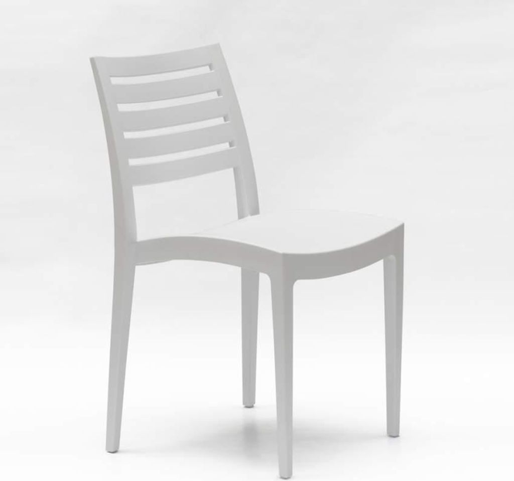 Stapelbar Esstischstuhl Esszimmerstuhl Polypropylen Gartenstuhl Außen Grand Soleil Firenze - Weiß