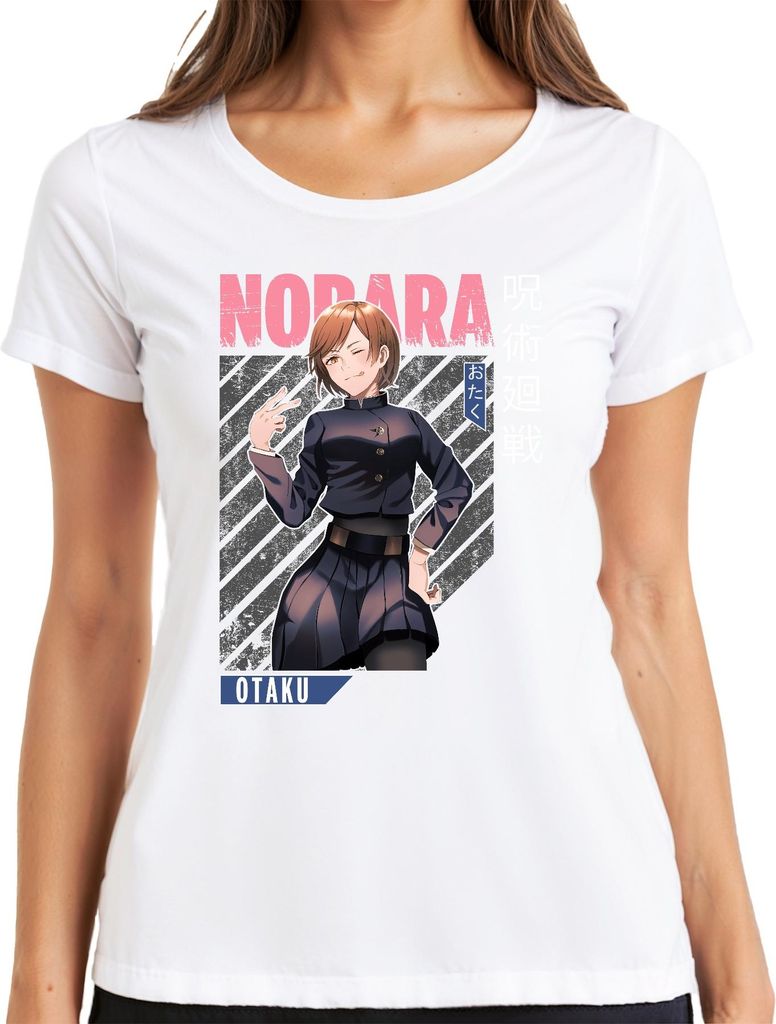 Nobara Jujutsu Kaisen Anime Ästhetik Otaku Geschenk Manga Vintage Damen T-Shirt, Weiß, XXL