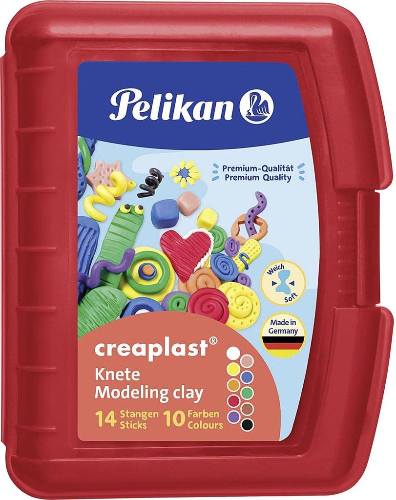 Pelikan Kinderknete Creaplast 10 Farben im roten Etui. 240g Produktbild 