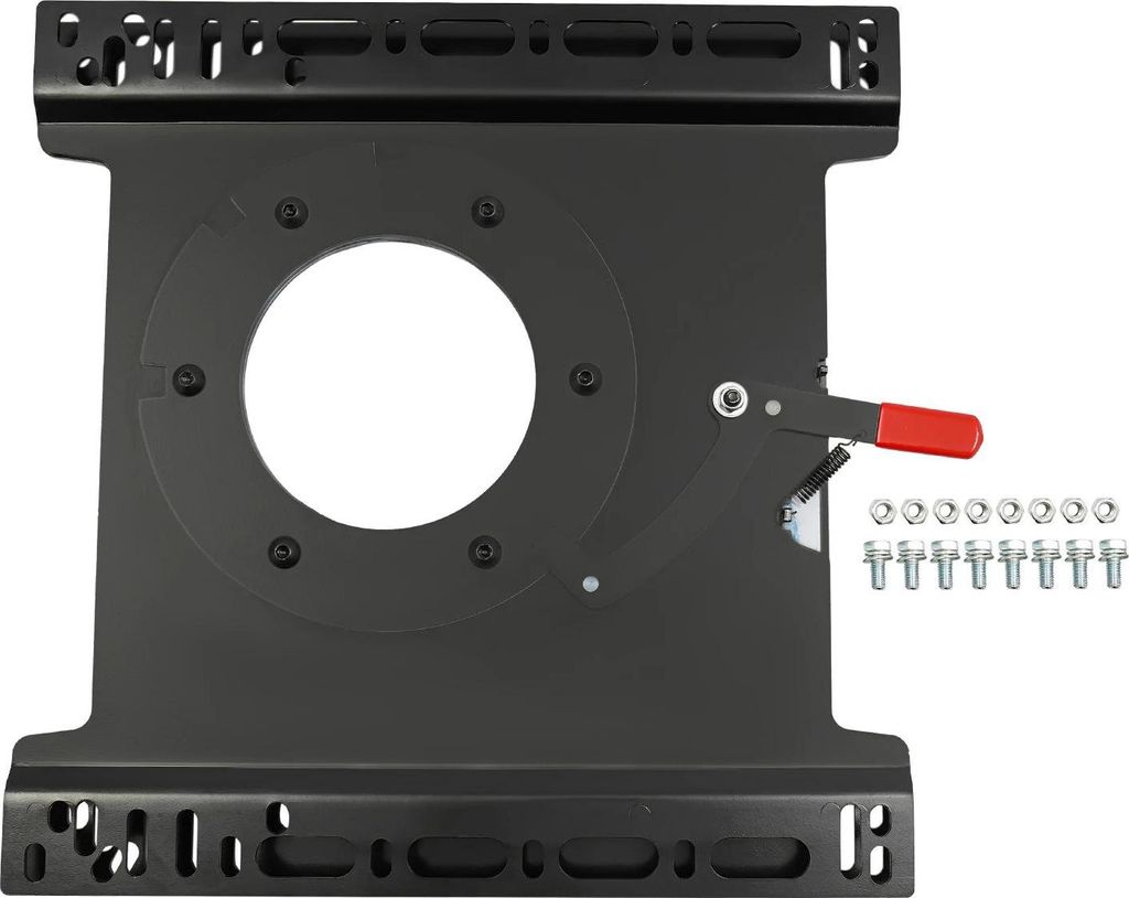 Drehsitzkonsole - Adapterplatte Beifahrerseite - Drehung 360° - Schwerlast-Stahl - Für T5/T6 Camper, Wohnmobil, Boot/Yacht - Schwarz