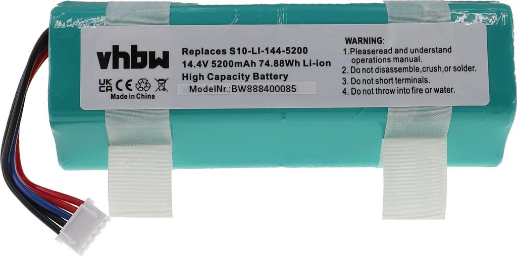 vhbw Akku kompatibel mit Ecovacs T8 Aivi Max Power Saugroboter türkis (5200 mAh, 14,4 V, Li-Ion)