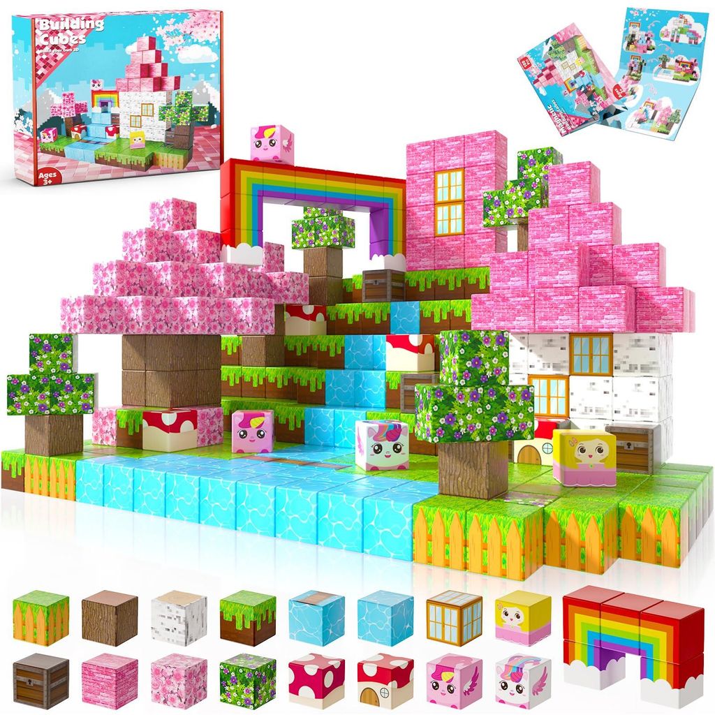 Magnetische Bausteine,100 Teile Magnetbausteine Kinder,Magnetische Spielzeug Magnetspielzeug Magnete Kinder,Spielzeug ab 3 4 5 6 7 8 9 Jahre Jungen...