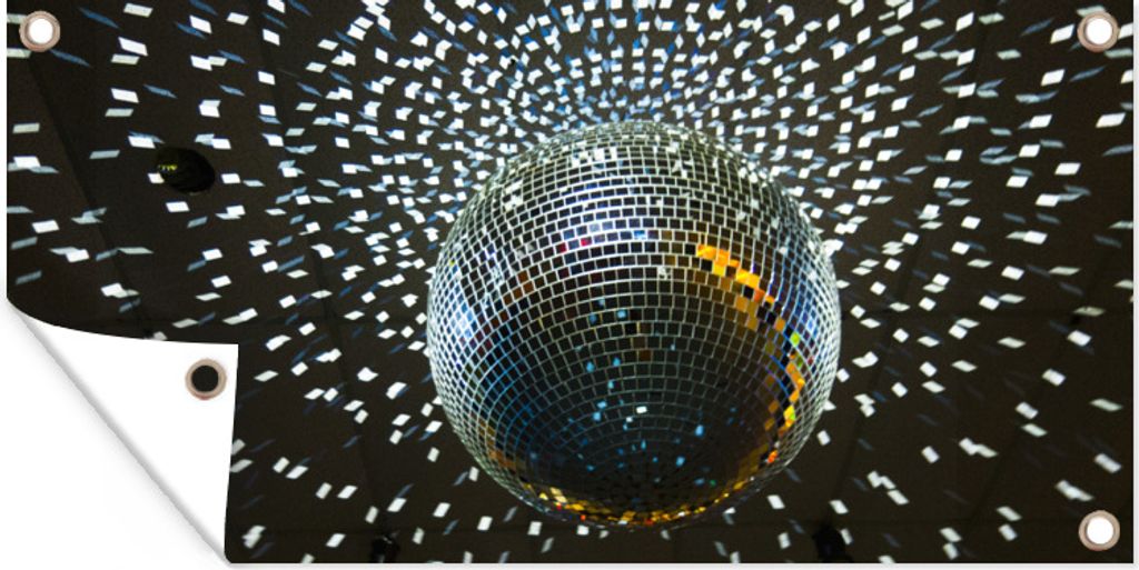 MuchoWow 80x40 cm Outdoor-Poster Gartendeko Sichtschutz Garten Poster für den Garten Eine Discokugel an der Decke