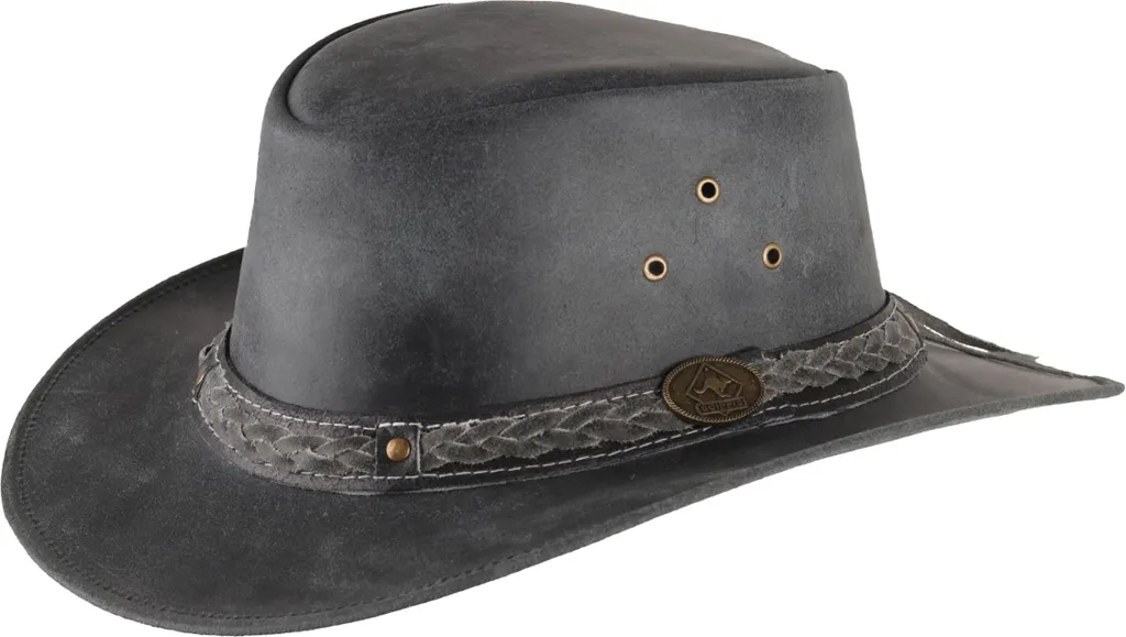 Chapeau Western Scippis Williams en Cuir avec Bandeau Tressé Robuste