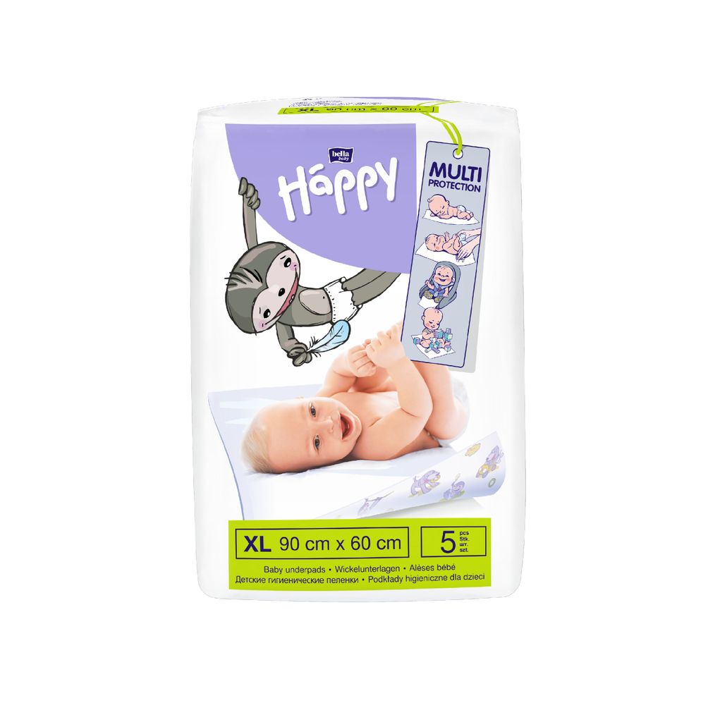 BELLA HAPPY Podkłady do przewijania niemowląt (90 x 60 cm) Zdjęcie produktu 