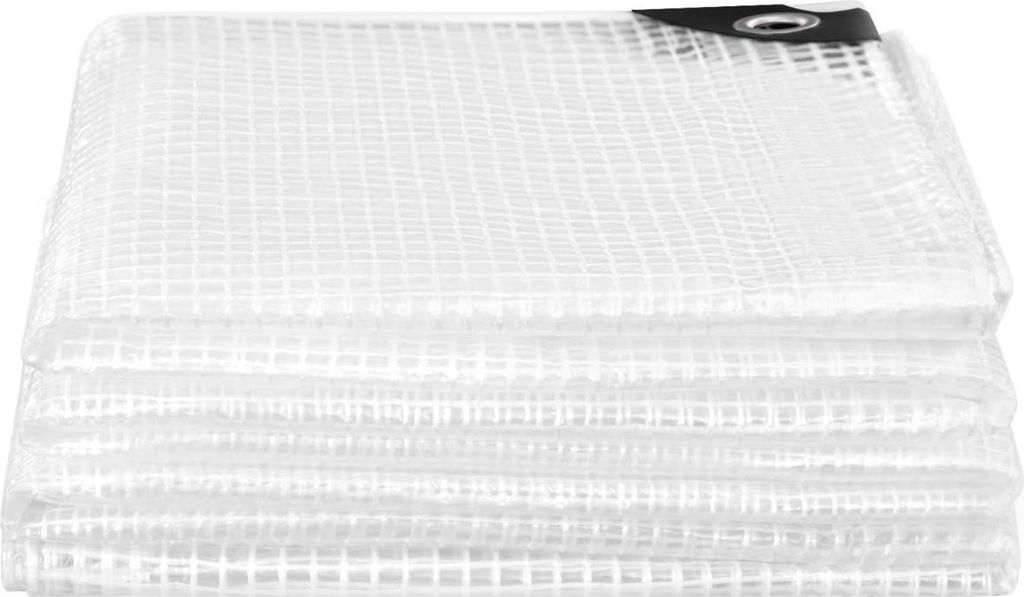 Happiq Transparente Abdeckplane 3x5 m – Wasserdicht – Reißfest – UV-beständig – Für Gartenmöbel, Trampoline & Brennholz