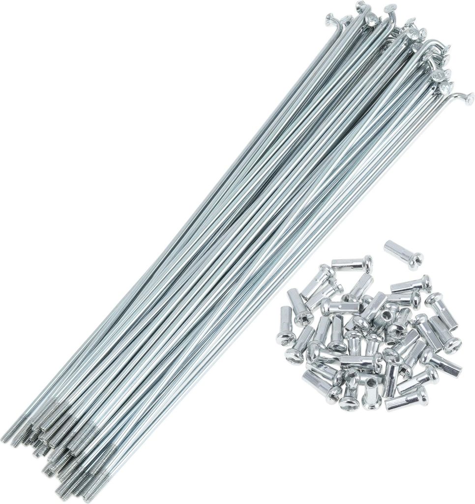 36 Set 13G Fahrradspeichen 173mm Fahrradrad Speichen Verzinkter Kohlenstoffstahl Silberton