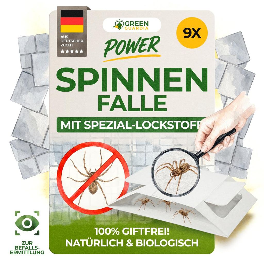 Spinnen Klebefalle mit Spezial-Lockstoff – 9x Fallen – Produktbild 