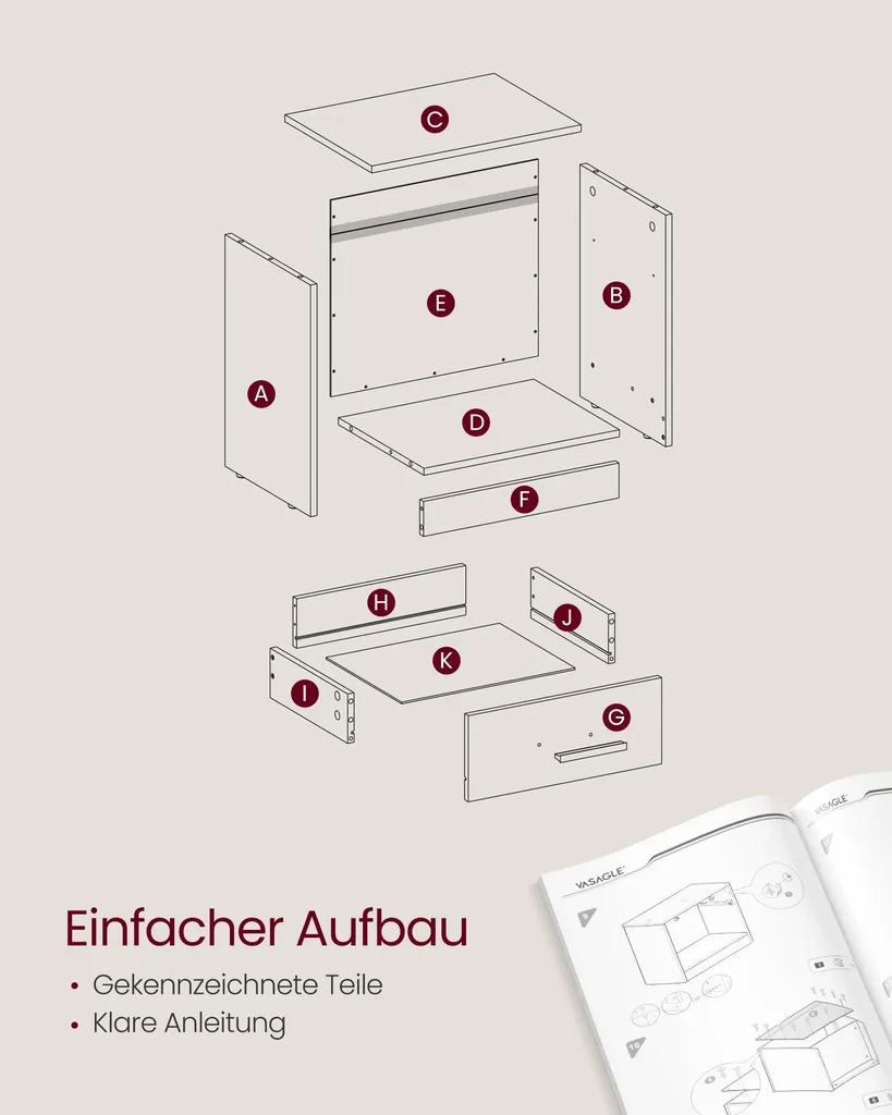 Meuble d'appoint pour chambre marron et noir, idéal pour petits espaces - 6