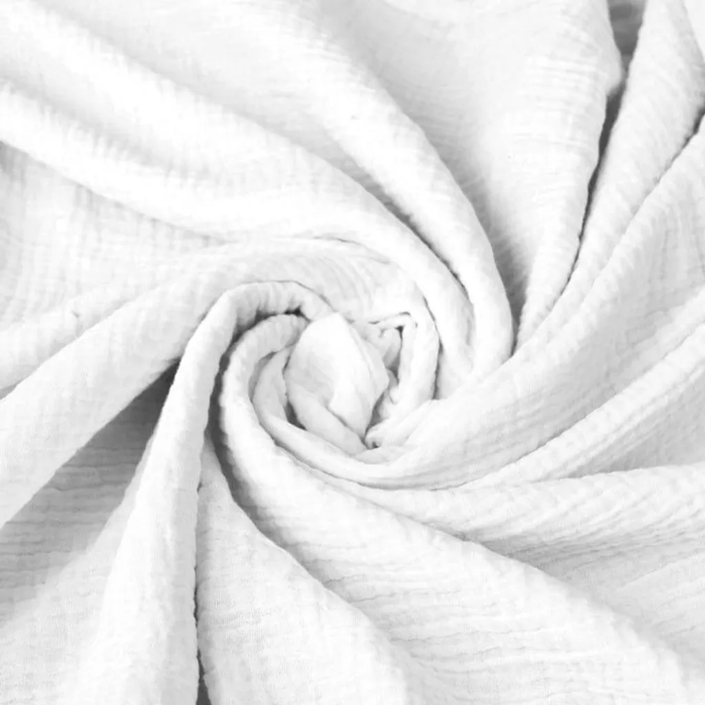 Set de 3 Langes Mousseline Coton 70x80 Blanc - Doux et Absorbants - 2