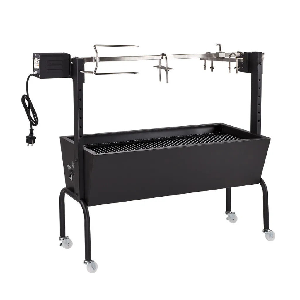 Gril mobile inox Normandie : cuisson porcelet pro avec moteur
