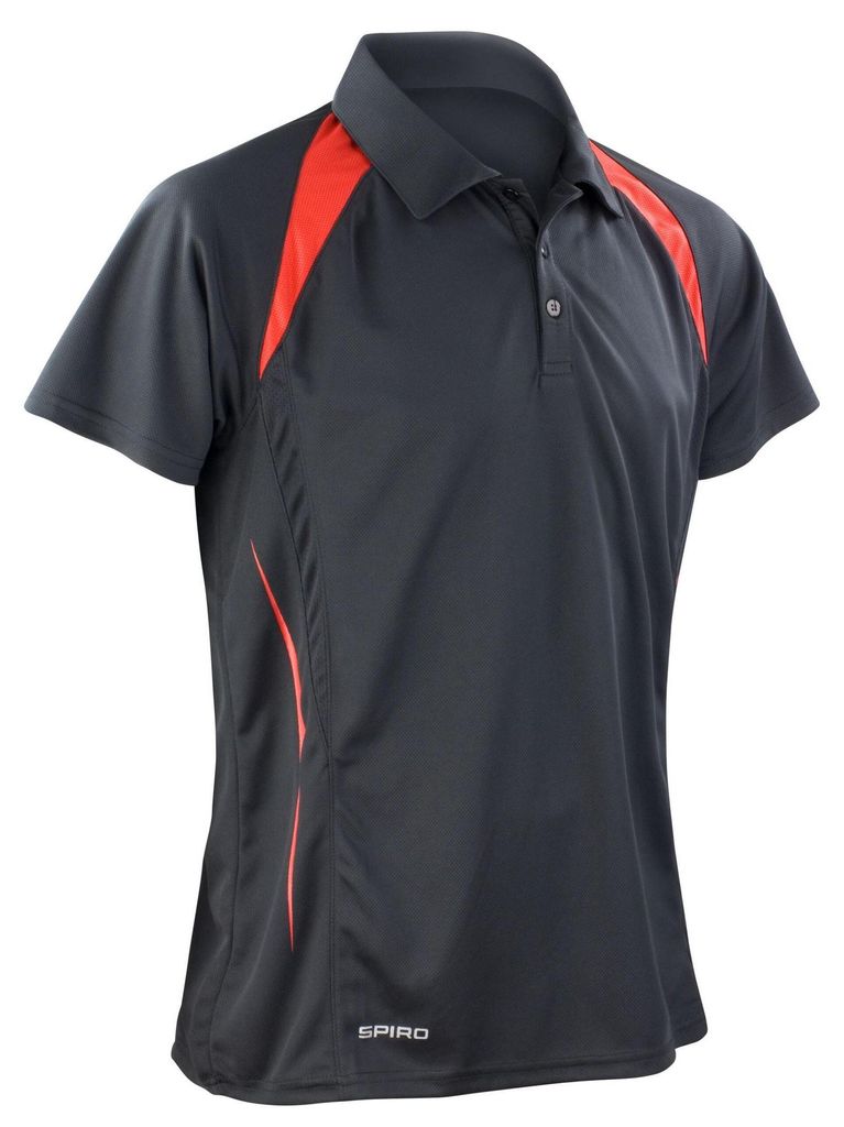 Spiro - "Team Spirit" Poloshirt für Herren FK1585 (XXL) (Schwarz/Rot)