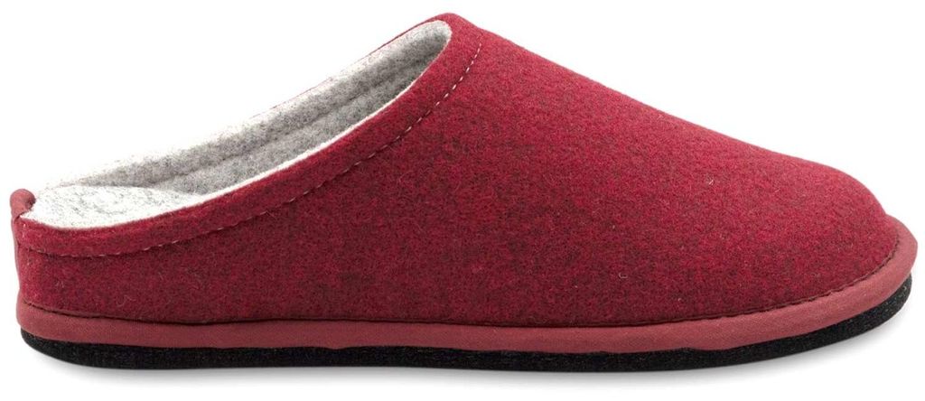Löwenweiss Easy Bicolor Damen Filz-Pantoffel aus Schurwolle Bordeaux/Grey, 6800BC-192-953