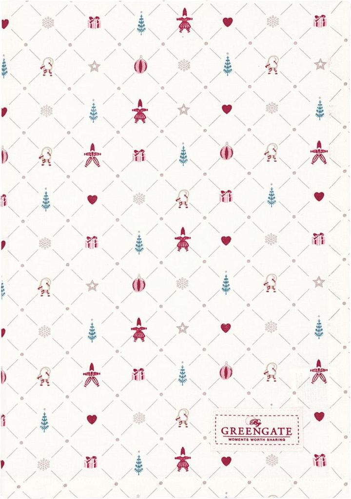 Greengate Clarina Geschirrtuch white 70x50cm