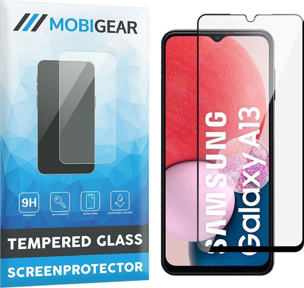 Mobigear Premium Samsung Galaxy A13 4G Panzerglas Gehärtetes Glas Displayschutz - Hüllenfreundlich - Schwarz